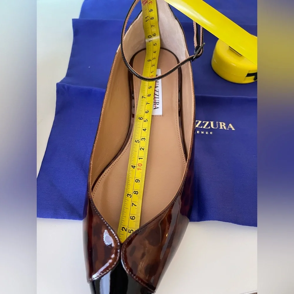 NWT AQUAZZURA PINOT BALLET TORTOISE SHELl /BLACK - Picture 14 of 14
